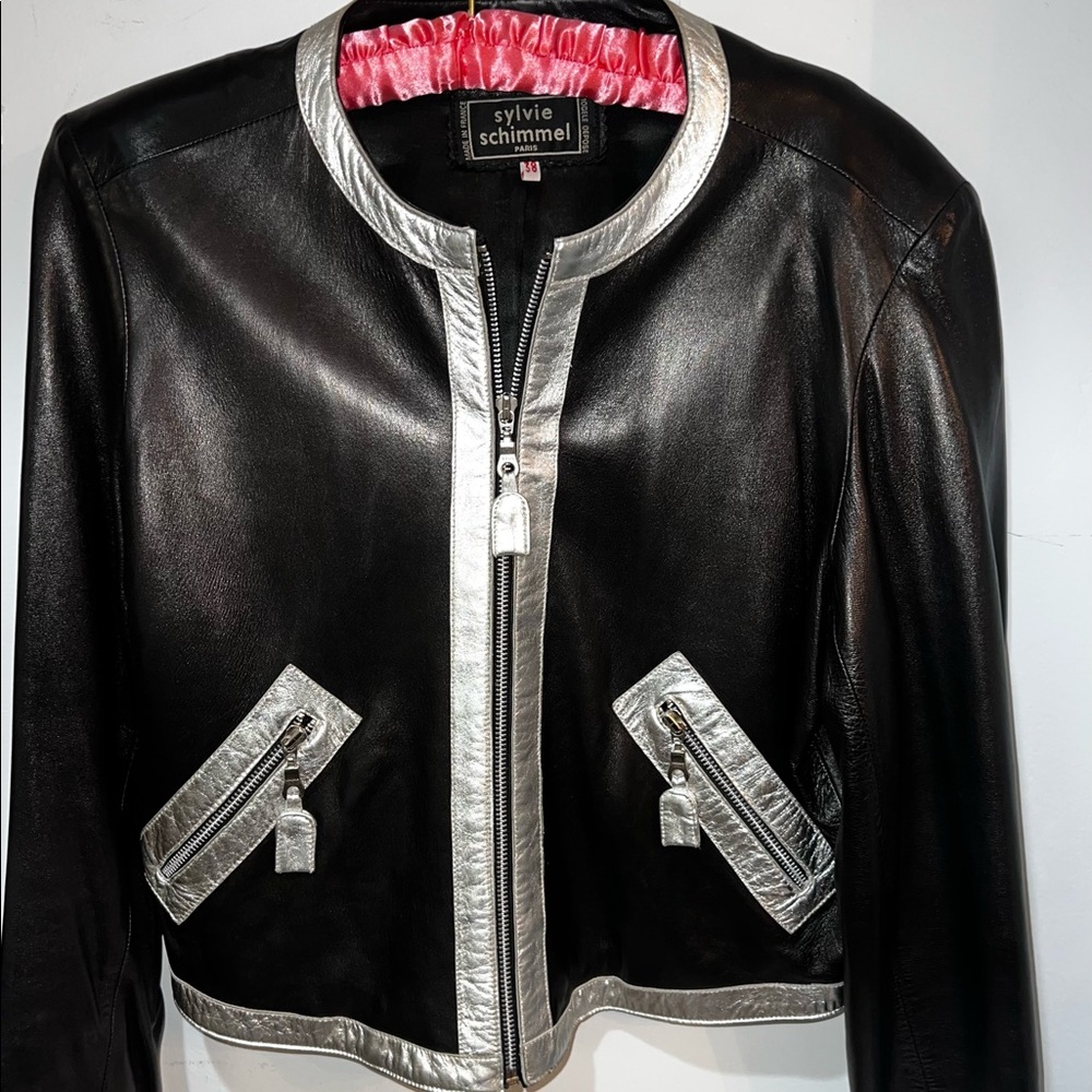 sylvie shimmel lamb leather leather jacket
